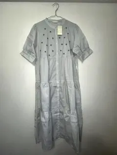 未使用 ehkasopo 花刺繍ストライプワンピースOW