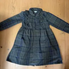 かわいい！any FAM チェック柄 フリル ワンピース コート130cm