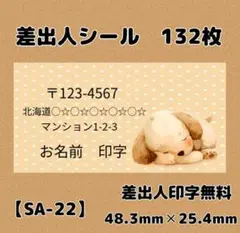 【SA-22】差出人シール132枚/ケア/サンキュー/ほんのきもち/宛名/配達員
