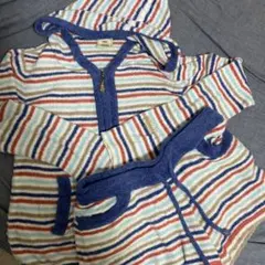 ジェラートピケ　マリンボーダーモコモコセットアップ