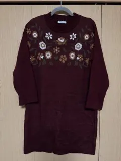 OLIVE des OLIVE 花柄刺繍セーター