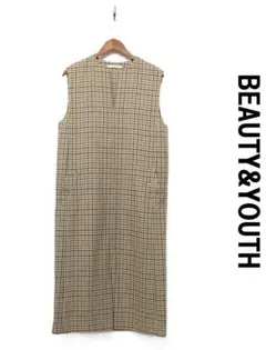S305/美品 BEAUTY&YOUTH キーネック ジャンパースカート S