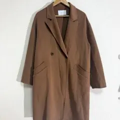 美品　FRAMeWORK SUPER160sダブルブレストコート　キャメル