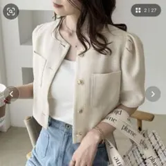 NICE CLAUP ツイードショートジャケット