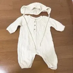 韓国子供服　ベビー　ロンパース・カバーオール　ボンネット付き　S 80 90