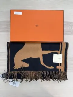 エルメス マフラー ビキューナ100% ネイビー 専用箱付き - メルカリ