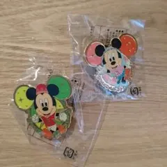 【値下げ】【新品・送料込】ディズニー ミッキー&ミニー ピンバッチ