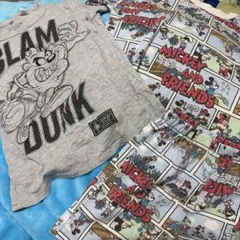 ミッキー　Tシャツ　レトロミッキー　セットアップ　100cm しまむら 夏物