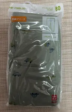 【接着部分汚れ有り】UNIQLO BABYフリースレギンス(10分丈)80サイズ