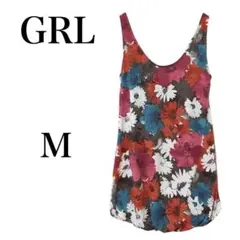 【グレイル】 ワンピース ミニ丈 ノースリーブ 総柄 夏 重ね着