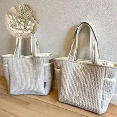 サイドポケット付きトートバッグ