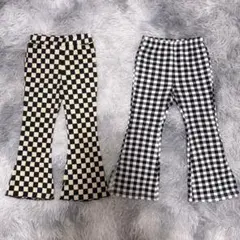 SHEIN チェック柄フレアパンツ 2点セット