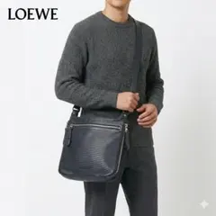 LOEWE ブラックレザーショルダーバッグ トートバッグ ロエベ