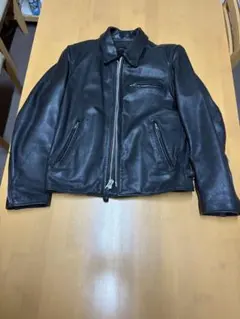 メンズ ブラック レザー ライダースジャケット ボアライナー付き