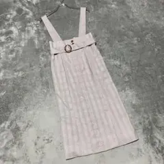 【ナノユニバース】（M）サロペット チェック ベルト付き カジュアル スカート