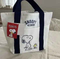 新品⭐︎SNOOPY スヌーピー 刺繍ランチバッグ ランチトートバッグ　ジムバッグ