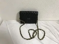 本物ハナエモリビジネスハンドクラッチチェーンミニショルダーバッグポーチバック黒