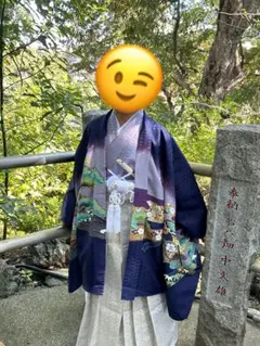七五三 5歳 男の子 着物 セット 羽織 袴 フルセット　12点　110cm