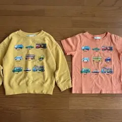 BEAMS mini はたらく車 車両Tシャツ トレーナー ２枚セット 110のサムネイル