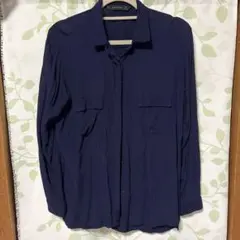 ZARA ネイビー　長袖シャツ
