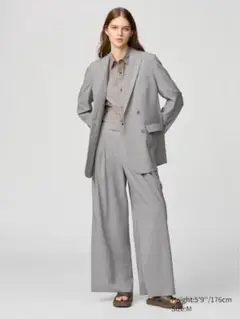 UNIQLO:C 感動タックワイドパンツ XS グレー
