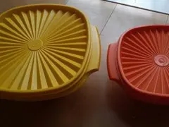 Tupperware保存容器 大黄色・中オレンジ2コセットのサムネイル