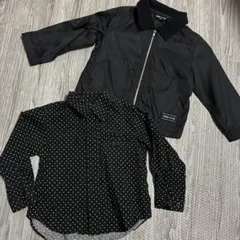 【美品】COMME CA ISM ブラック ジャケット シャツ 90