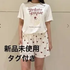 ジェラートピケ ケーキワンポイントTシャツ＆ハート柄ショートパンツ セットアップ