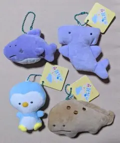 つぶらな瞳の水族館　プチマスコット　ボールチェーン　4個セット【新品未使用】