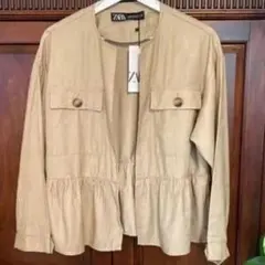 【ZARA】3046/068/704 XS ベージュ ジャケット