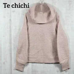 テチチ【F】オフタートル タートルネック ニット セーター ローゲージ ケーブル