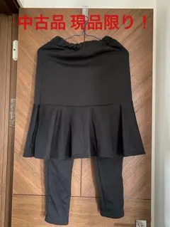 【裏起毛】スカッツ 黒 L スカート一体型レギンス 防寒 冬用