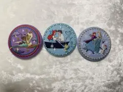 ディズニープリンセス刺繍缶バッジ3個セット
