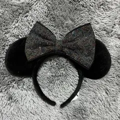 黒リボン　ミニー　カチューシャ