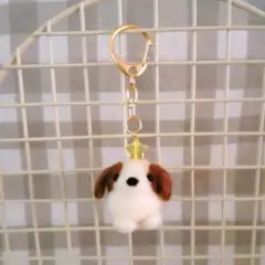 ♡羊毛フェルト まゆ玉のような犬 シーズー♡ キーホルダー♡もふもふのサムネイル