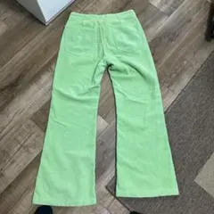 ルーズフレアパンツ M/L グリーン コーデュロイ