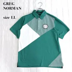 GREG NORMAN ゴルフウェア 半袖ポロシャツ LL グリーン×ホワイトのサムネイル