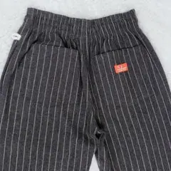 美品 cookman シェフパンツ ウールミックス ストライプ グレー M