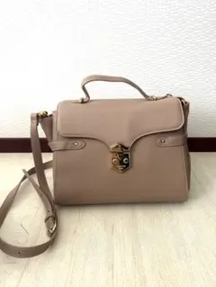 【美品】Samantha Vega ベージュ　ショルダーバッグ　2way レザー