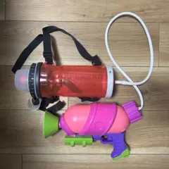 《スプラトゥーン2 》タンク付きスプラシューター 水鉄砲　ネオンピンク