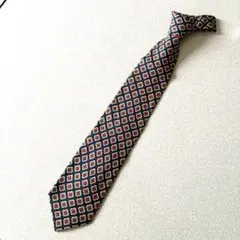 クリスチャンディオール ネクタイ 美品 総柄 小紋 ネイビー シルク