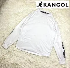 【袖プリント】KANGOLカンゴール　長袖カットソー　L 白ホワイト　ロンT