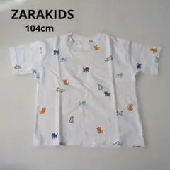 ザラキッズ　Tシャツ　犬総柄　わんちゃん　104cm