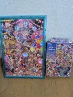 額付き　ディズニー ピュアホワイト ジグソーパズル トワイライトパーク　パズルのサムネイル