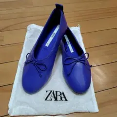 ZARA バレエシューズ ブルー 35のサムネイル