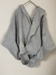 グレー ニット カーディガン　セーター 灰色 レディース ボレロ