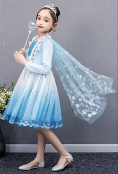 青いプリンセスドレス