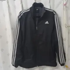 adidas メンズ、ブラックジャージジャケット　Sサイズ