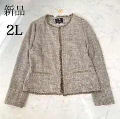 新品✨46size 定価¥35700 23区 ツイード　ノーカラージャケット