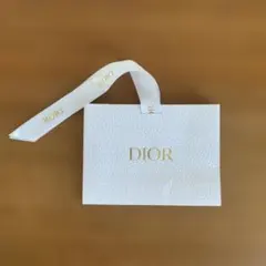 DIOR ショップ袋 ホワイト ゴールドロゴ リボン付き